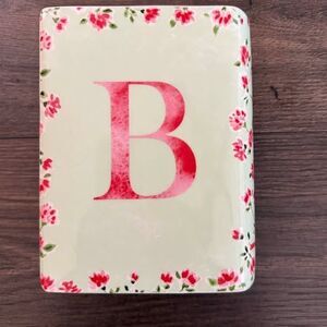 Floral Monogram B Ceramic Organizer Vase